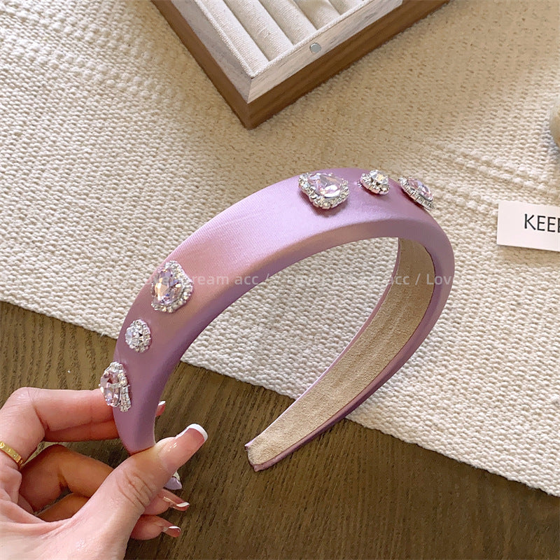 Wholesale Colorful Love Rhinestone Sponge Headband